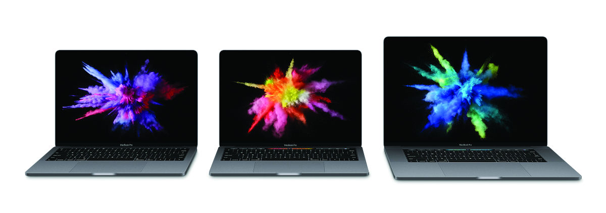 lineup of three Macbook Pro laptops
