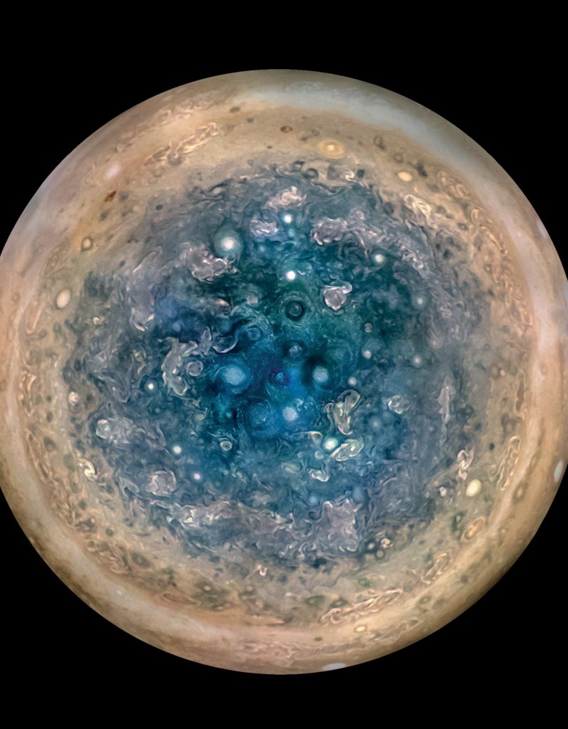 View from space of Jupiter's south pole