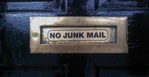 No junk mail sign on a door