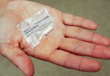 mdma aka ecstasy pill in a plastic medical bag