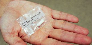 mdma aka ecstasy pill in a plastic medical bag