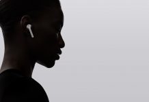 silhouette of woman wearing AirPods