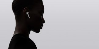 silhouette of woman wearing AirPods