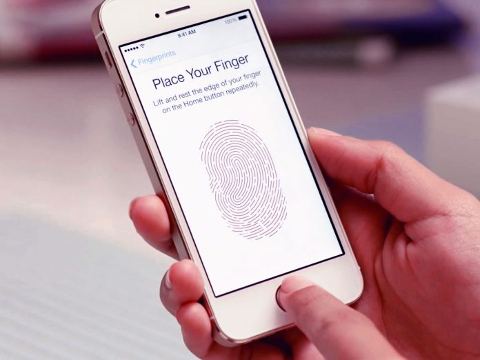 iPhone with the Touch ID setup displayed