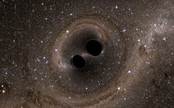 Photo of black holes collide